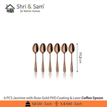 Stainless Steel Cutlery with Rose Gold PVD Coating & Laser Jasmine