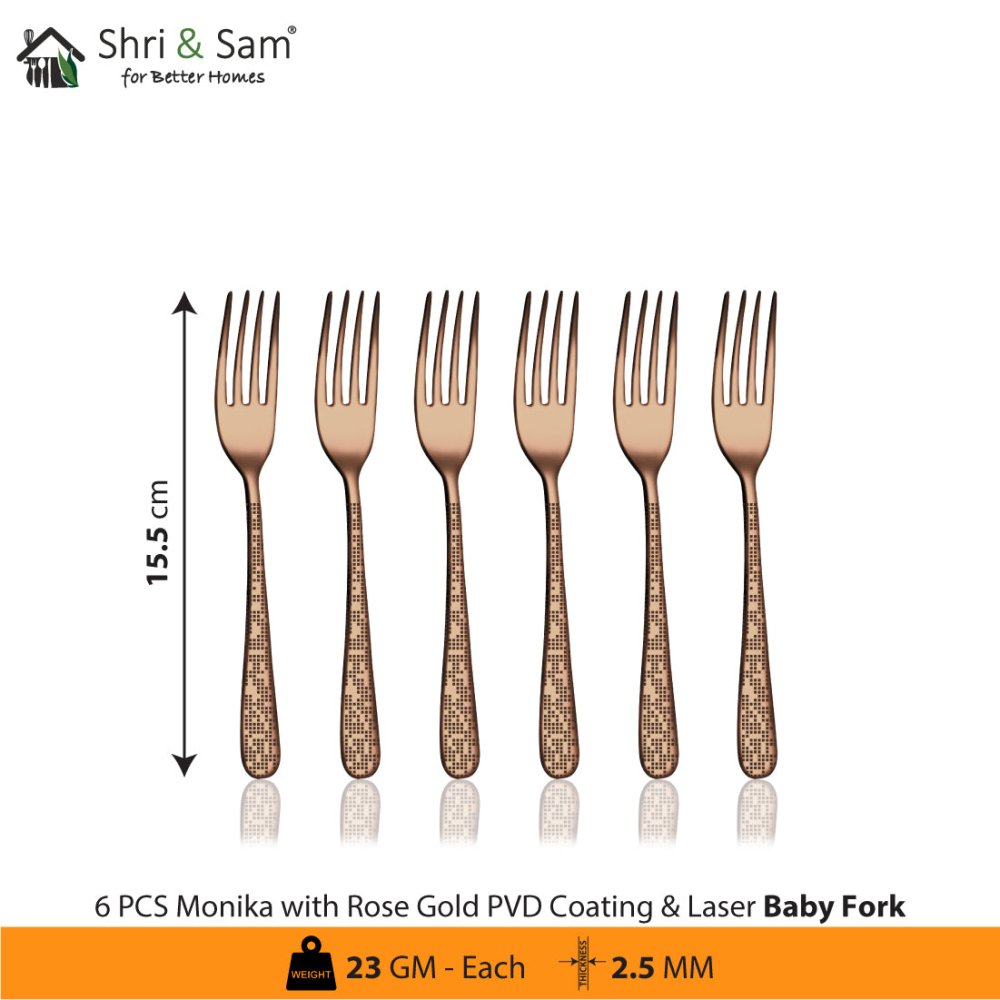 Stainless Steel Cutlery with Rose Gold PVD Coating & Laser Monika