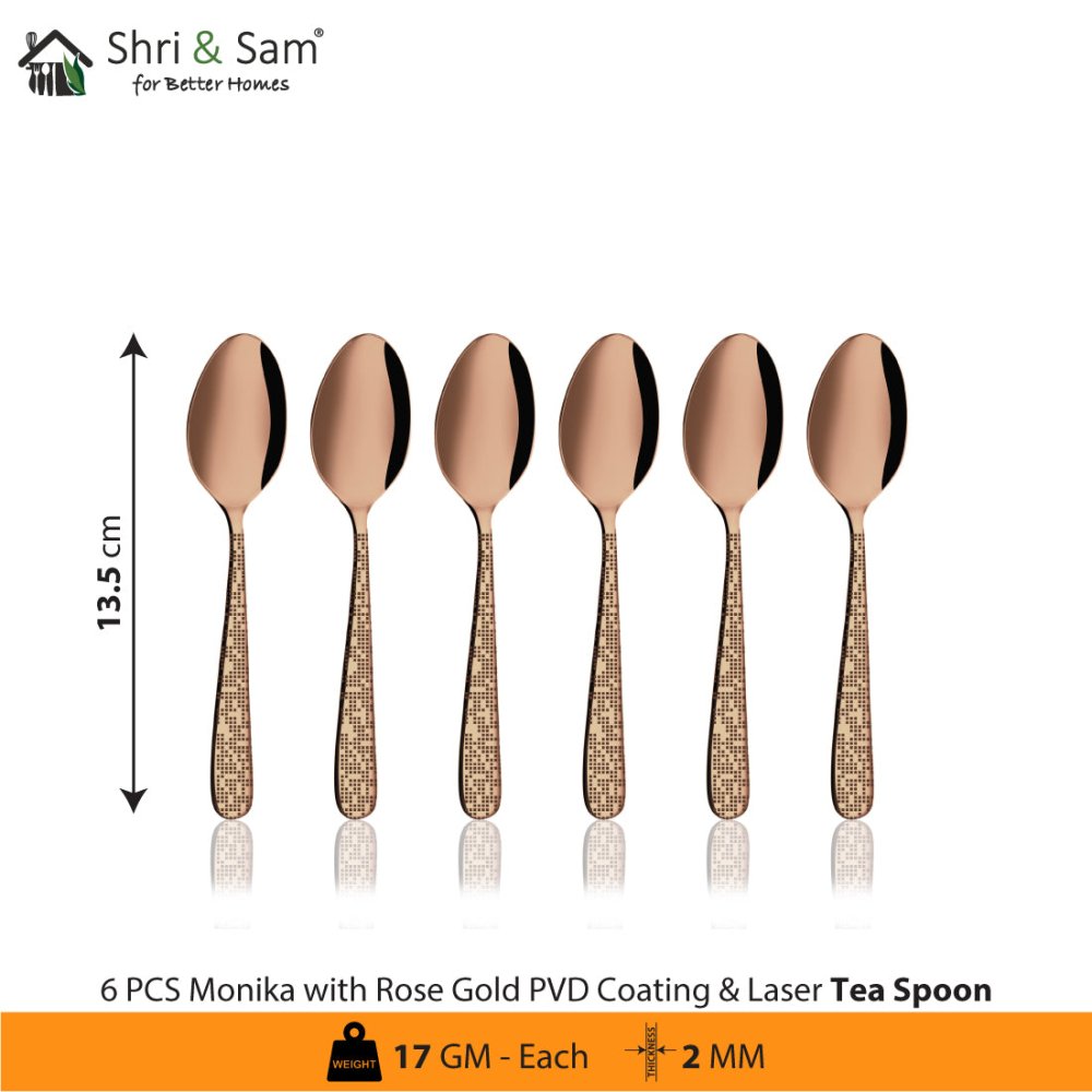 Stainless Steel Cutlery with Rose Gold PVD Coating & Laser Monika