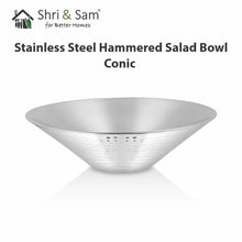 Stainless Steel Hammered Salad Bowl Conic