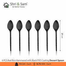 Stainless Steel Hand Crafted 24 PCS Cutlery Set with PVD Coating Rod Rice Hammered
