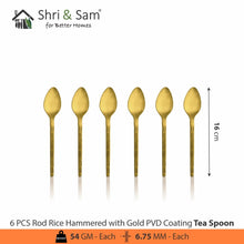 Stainless Steel Hand Crafted 24 PCS Cutlery Set with PVD Coating Rod Rice Hammered