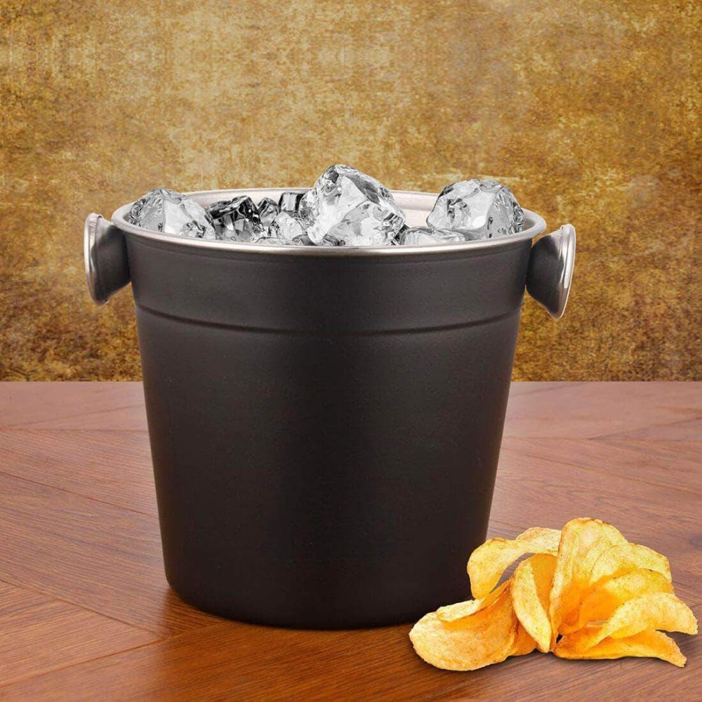 Stainless Steel Ice Bucket Black
