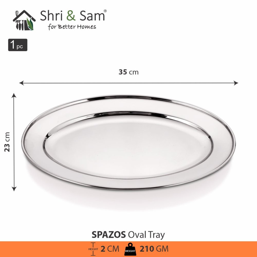 Stainless Steel Oval Tray Spazos