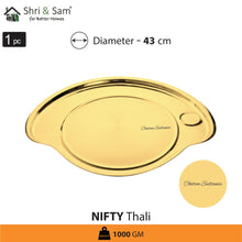 Stainless Steel Personalized Thali Set with Gold PVD Coating Nifty (Customized Name)