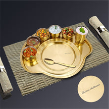 Stainless Steel Personalized Thali Set with Gold PVD Coating Nifty (Customized Name)