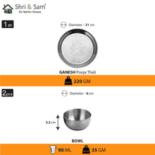 Stainless Steel Pooja Thali Set Ganesh