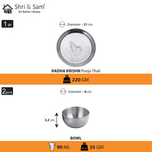 Stainless Steel Pooja Thali Set Radha Krishn