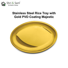 Stainless Steel Rice Tray with Gold PVD Coating Majestic