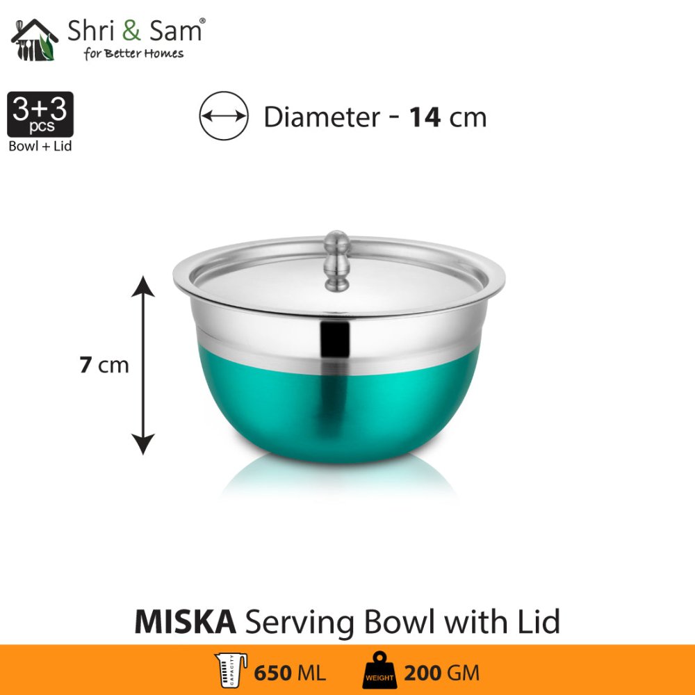 Stainless Steel Serving Bowl Set with SS Lid Miska