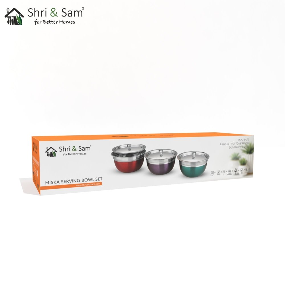 Stainless Steel Serving Bowl Set with SS Lid Miska