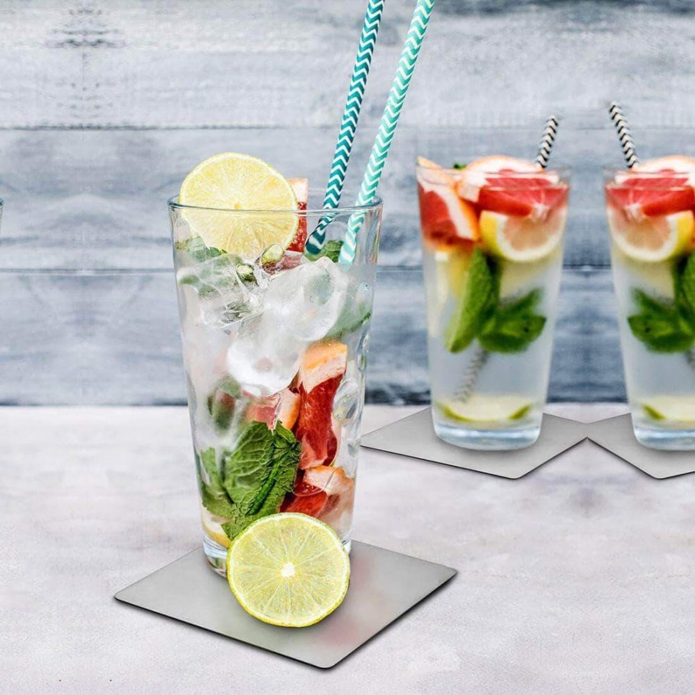 Stainless Steel Square Coaster Set